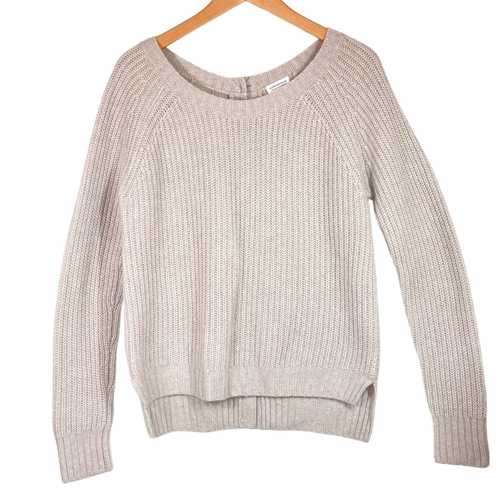 Club Monaco Italian Cashmere Sweater Button Down Back Size M